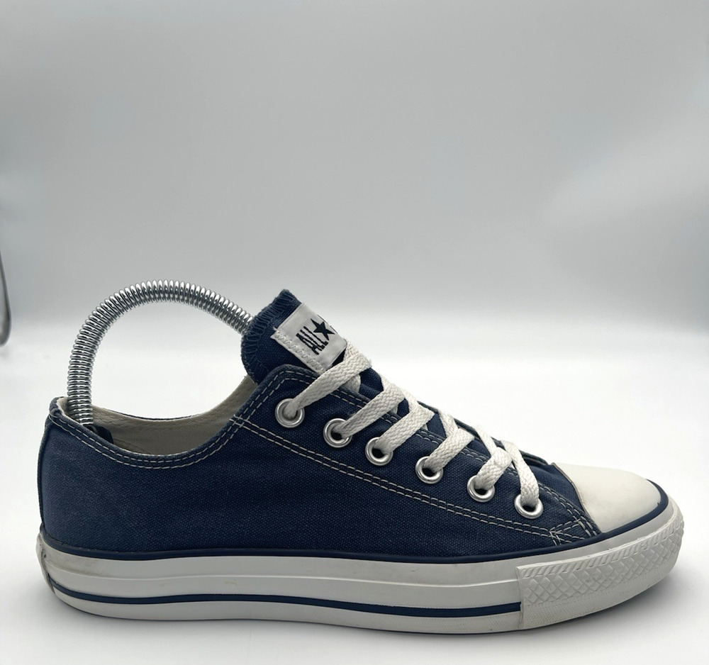 Converse All Star Shoes Womens 8 Blue Canvas Low Top Retro Preppy Sneakers Y2K